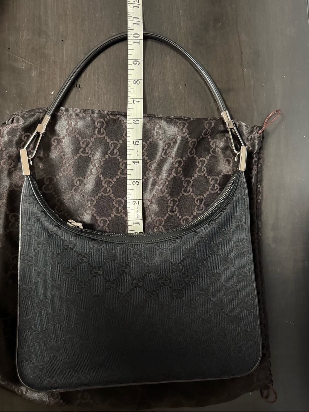 Authentic Gucci Hobo Canvas and Leather Trim Purse - Picture 13 of 14